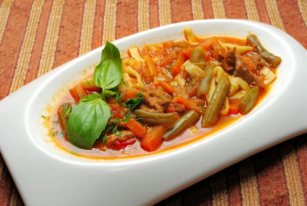 Lagman meal of the Uzbek ethnic cuisine — Stock Photo, Image