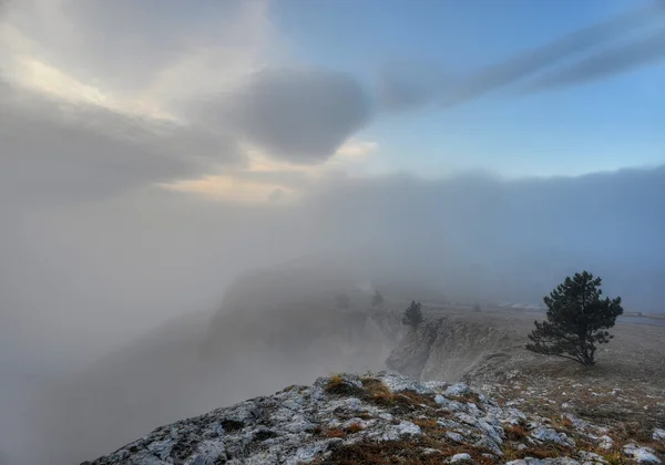 Dimma och moln på morgonen — Stockfoto