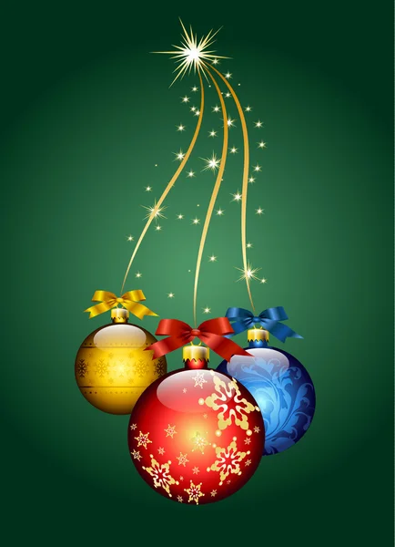 Boule de Noël, carte — Image vectorielle