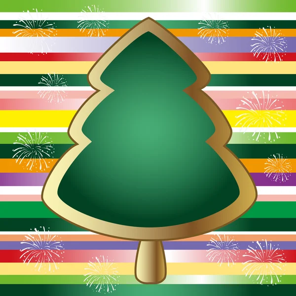 Arbre de Noël, carte — Image vectorielle