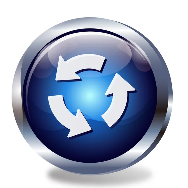 Blue Button，Recycling — Stock Vector