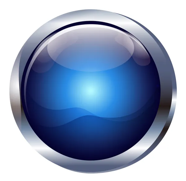 Glossy icon, Blue, Button — стоковый вектор