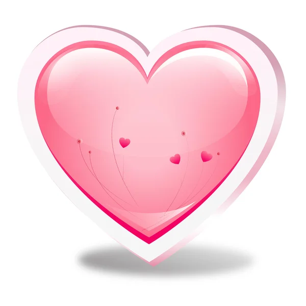 Knappen hjärtan, kärlek, charmiga rosa — Stock vektor