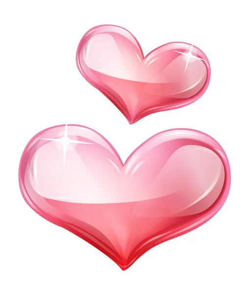 Crystal hearts, pink Vector Graphics