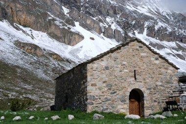 Little church in mountain clipart