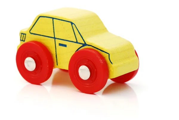 Bil i trä leksak — Stockfoto
