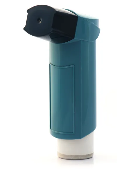 Синий ингалятор астмы — стоковое фото