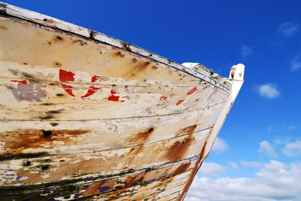 Rusty prow on the beach