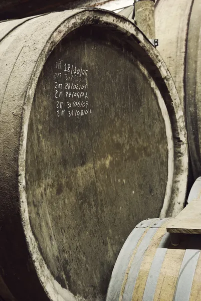Writing on Barrel of wine — Stock Photo, Image