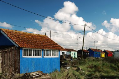 Multicolored huts clipart