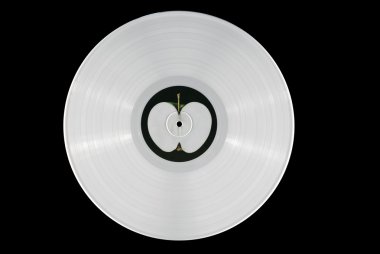 Vintage white 33 rpm record clipart