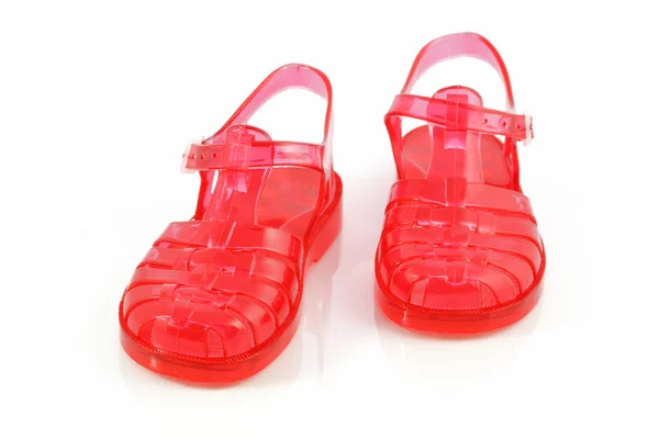 Playa zapatos de plástico Imagen de stock