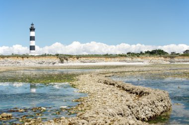 Stone path to the lighthouse clipart