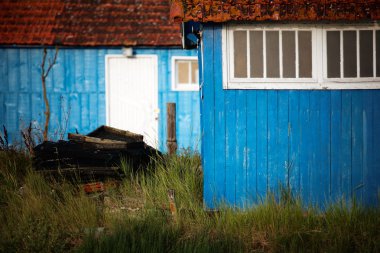 Blue huts clipart