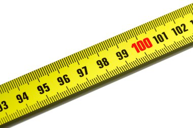 One hundred on measuring tape clipart