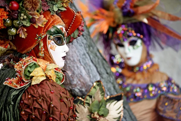 Krátké zaměření na karnevalovou masku — Stock fotografie