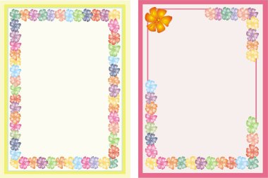 Two Blank note with lots of flowers clipart