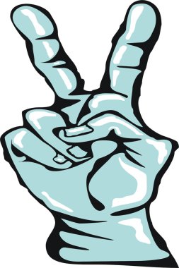 Hand gesturing peace clipart