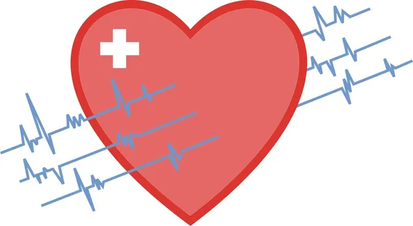 Иллюстрация кардиологического мониторинга — стоковый вектор