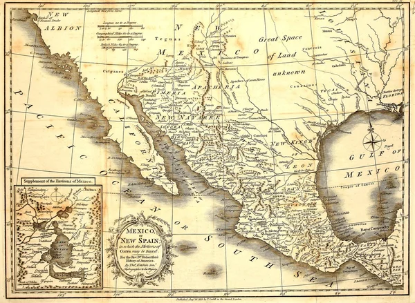 Oude kaart van mexico. — Stockfoto