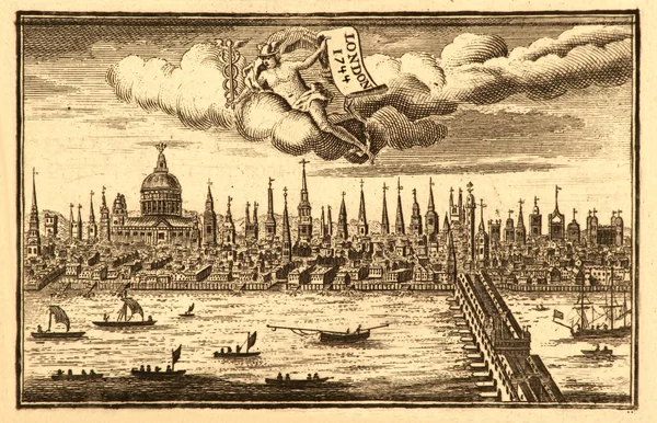 Oude skyline uitzicht op Londen Engeland.. — Stockfoto