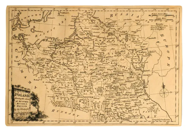 ポーランドの古地図 — ストック写真