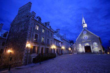 Old stone church in Quebec City. clipart