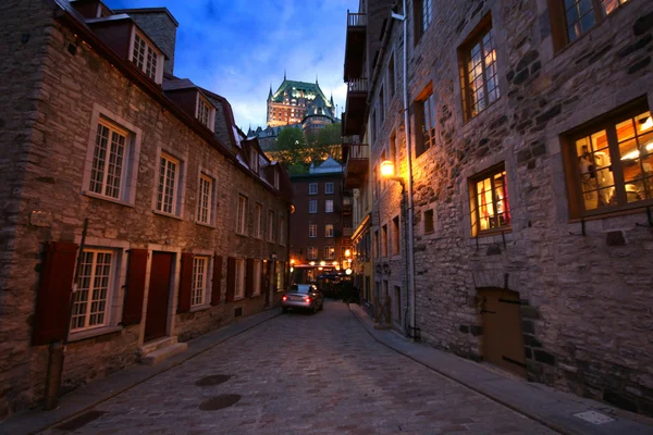 Quebec City cobbleston sokak sahnesi — Stok fotoğraf