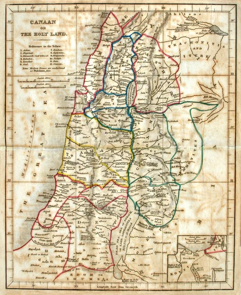 Stare mapy Ziemi Świętej — Zdjęcie stockowe