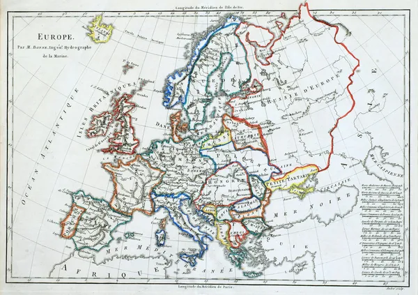 欧洲的旧地图. — 图库照片