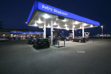 Night-time Petro Station clipart