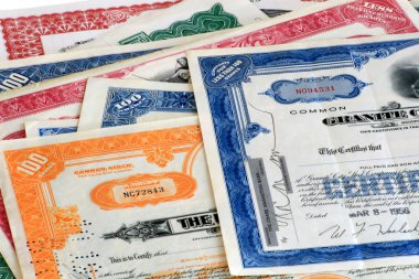 Old Stock Certifactes. clipart