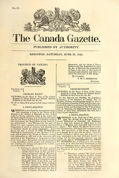 Très vieux journal canadien . — Photo