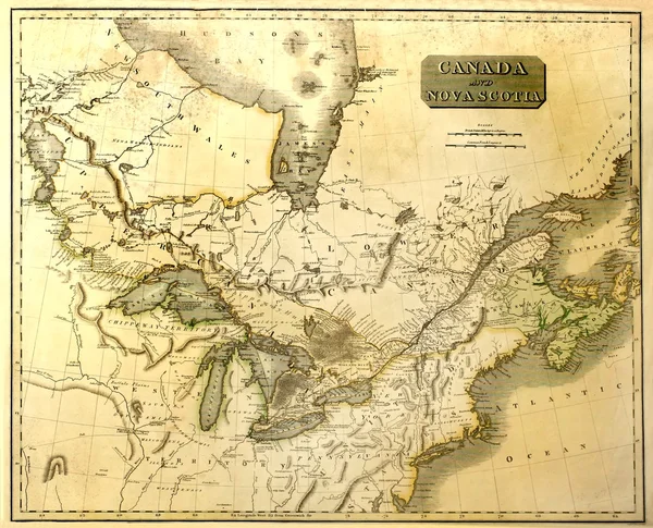 Vecchia mappa del Nord America . — Foto Stock