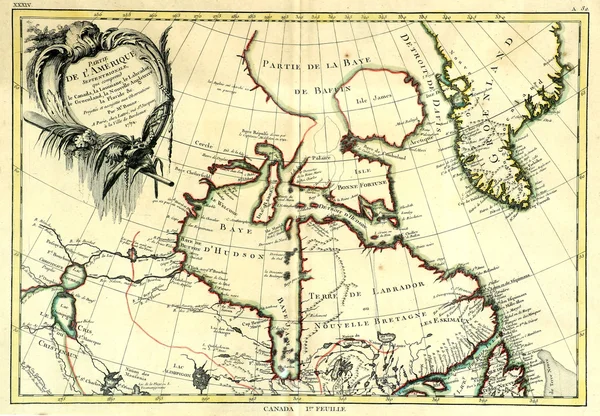 Stará mapa Kanady. — Stock fotografie