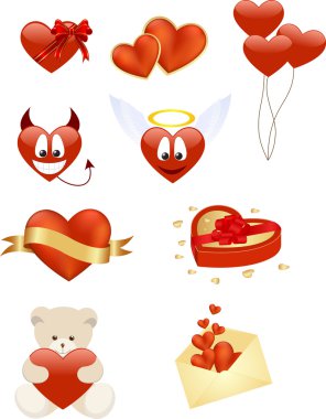 Set of smilies and icons clipart