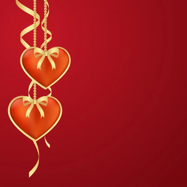 Twee harten valentine achtergrond — Stockvector