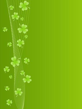 Green background with shamrock clipart