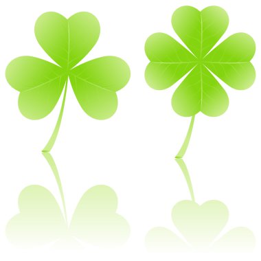 Four-leaf clover and shamrock clipart