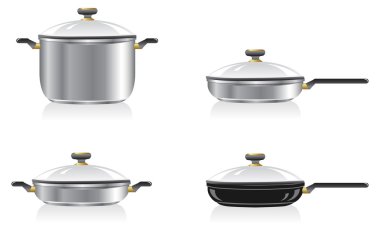 Pans and frying pans clipart