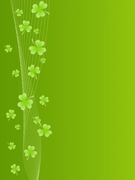 Green background with shamrock — Stock Vector
