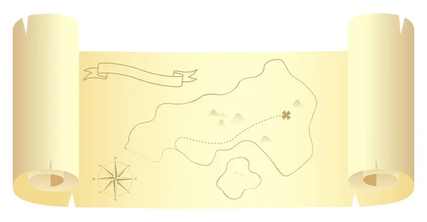 宝物島の地図 — ストックベクタ