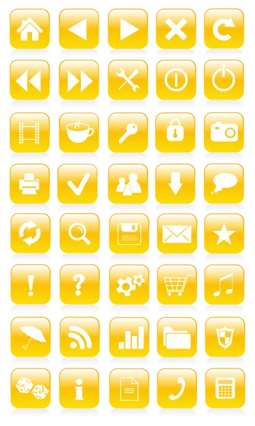 Conjunto de iconos naranja — Vector de stock