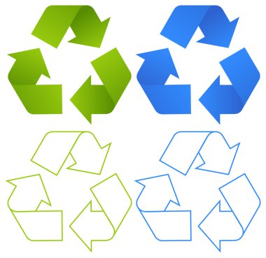 Set of recycling symbols clipart