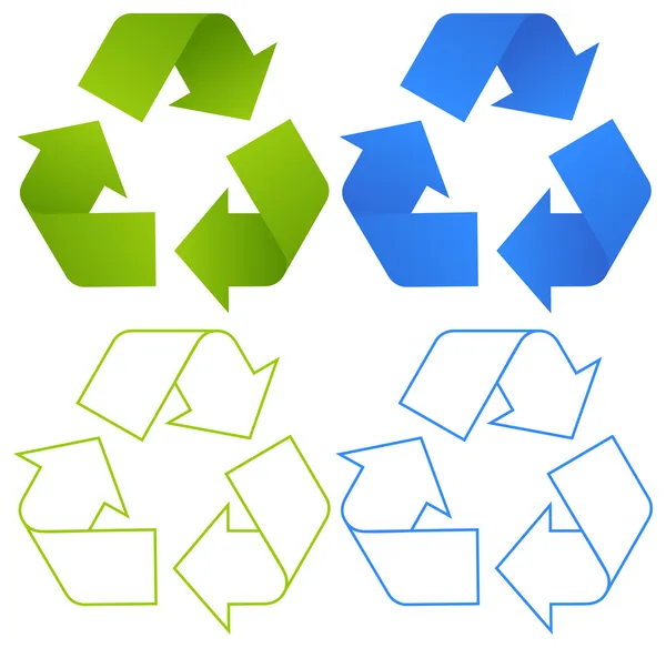 Reihe von Recycling-Symbolen — Stockvektor