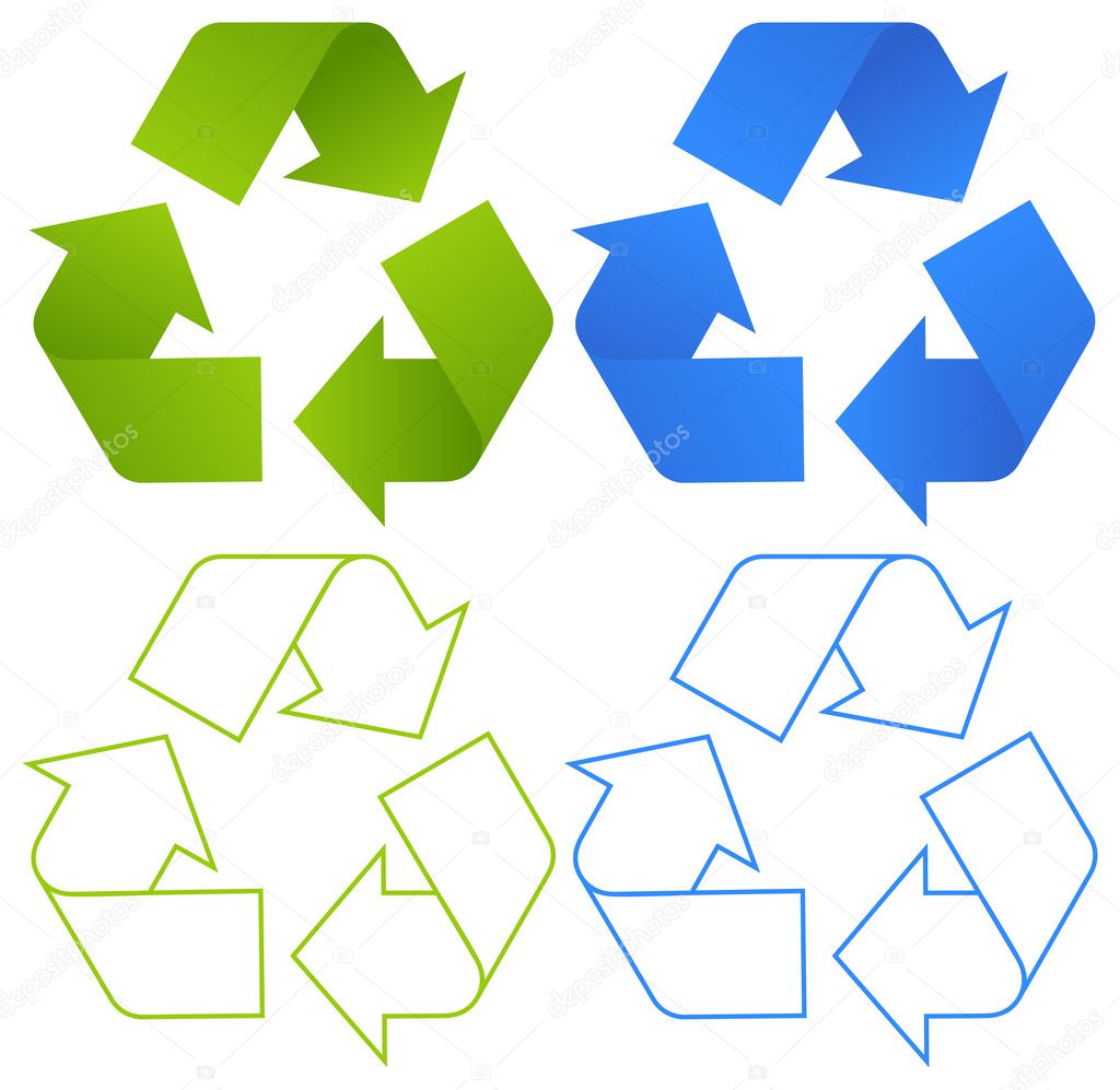 Set of recycling symbols