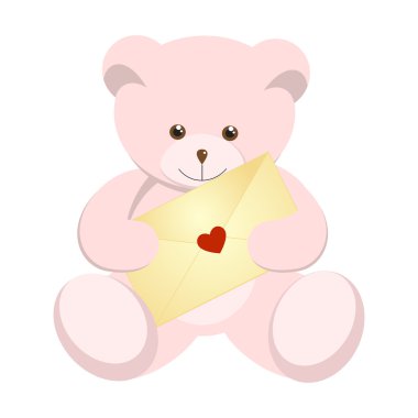 Pink teddy bear clipart