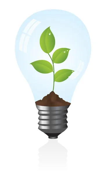 Ampoule avec une plante — Image vectorielle
