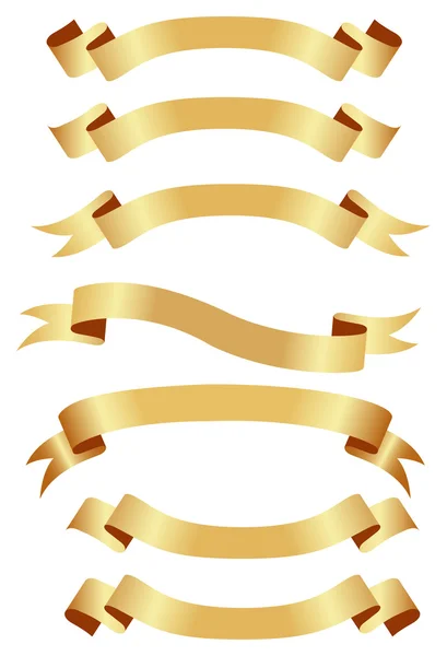 Bannières horizontales dorées — Image vectorielle
