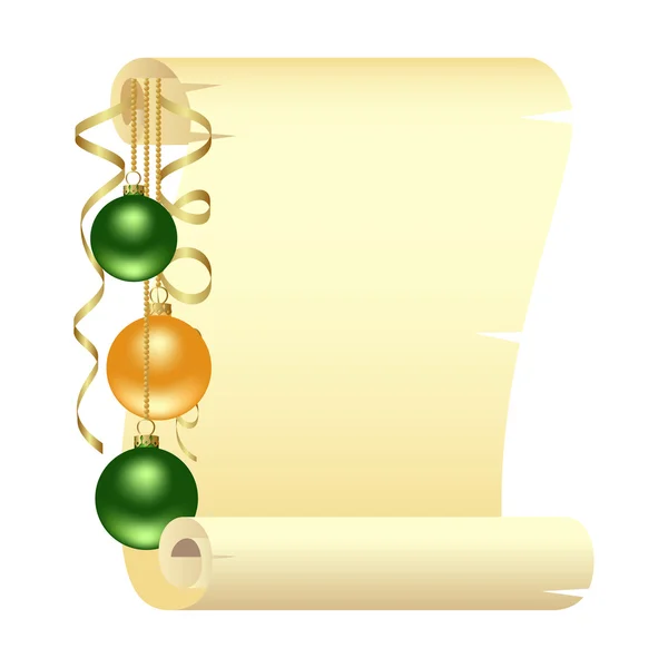 Scroll with Christmas — Stock Vector